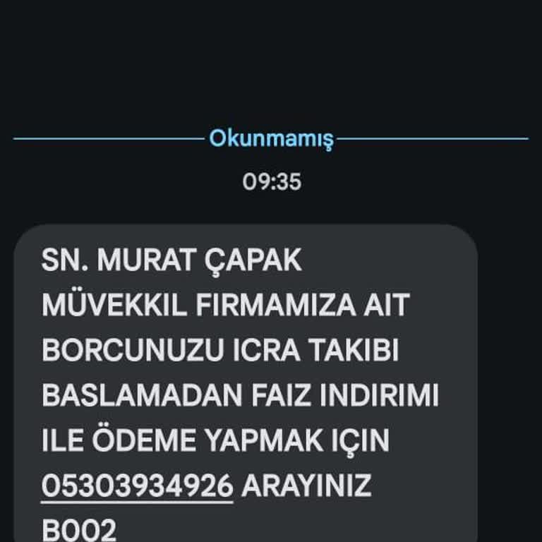 AV.H.YLDRIM (SMS) Şikayetçiyim! Av. H. Yıldırım Tarafından Gönderilen SMS