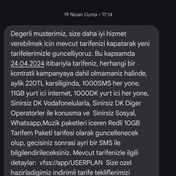 Vodafone Fatura Zam Şikayeti