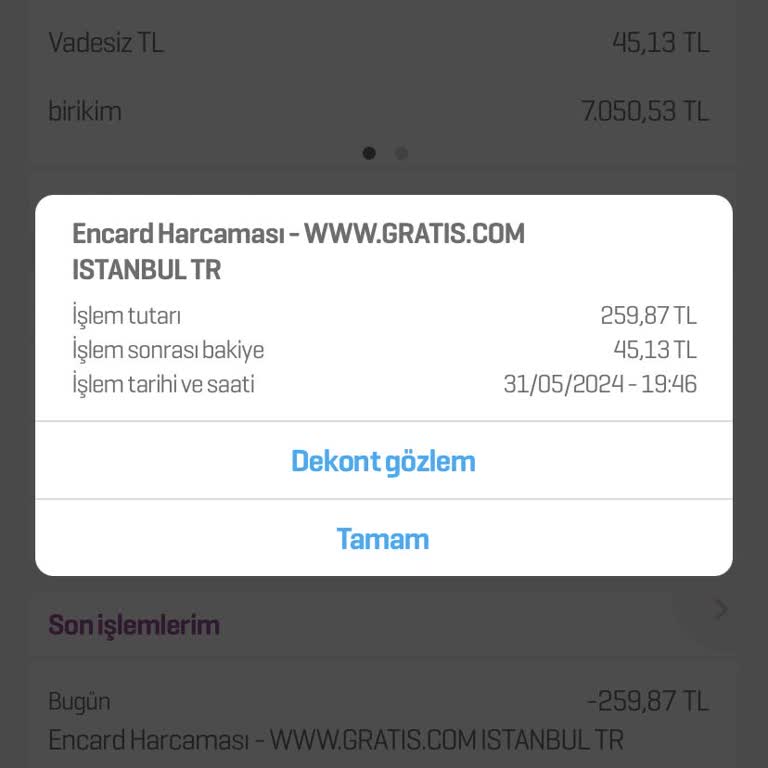 Gratis Parayı Çekiyor Ama Sipariş Yok