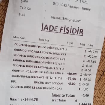 BTM Moda 300 TL Paramızı Vermediler