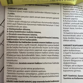 Saat & Saat Saate&Saat Firması Garanti Belgesindeki Tüketici Haklarını Uygulamıyor