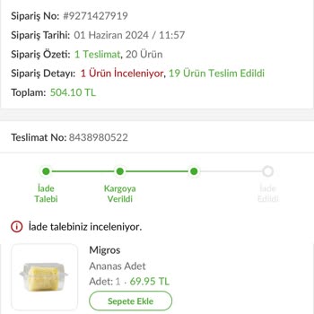 Migros'tan Aldığım Ürünün Bozuk Çıkması