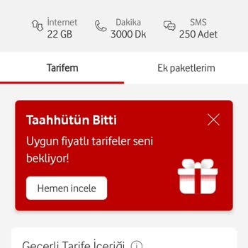 Vodafone Faturalı Hat Fiyat Yükseltme