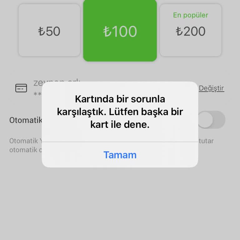 Martı Cüzdana Para Yüklenmiyor