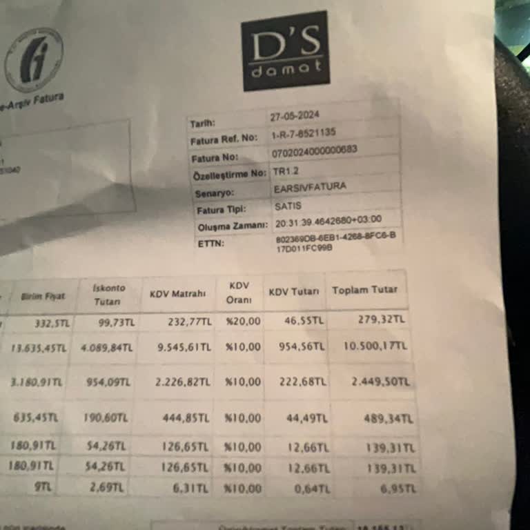 DS Damat Teslim Edilmeyen Ürün