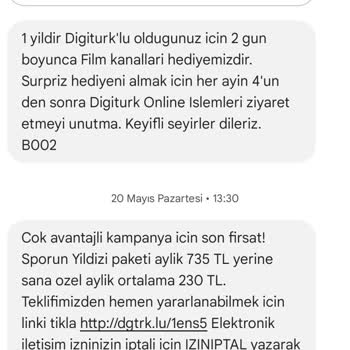 Digiturk Kampanyadan Yararlanamıyorum Israrla Da Aynı Mesajı Geldi