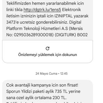 Digiturk Kampanyadan Yararlanamıyorum Israrla Da Aynı Mesajı Geldi