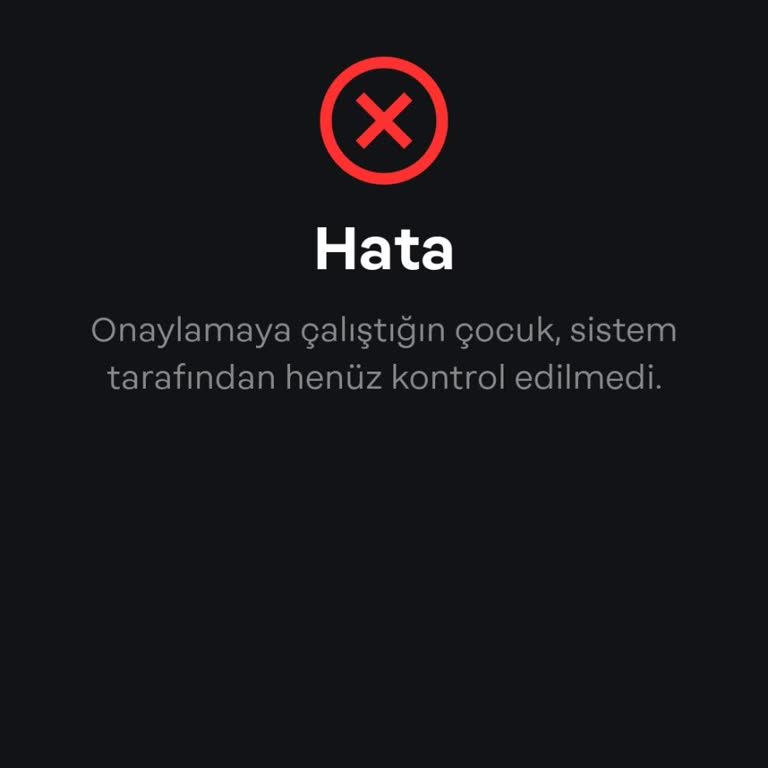 Papara Onaylamaya Çalıştığınız Çocuk, Sistem Tarafından Kontrol Edilmemiş Hata