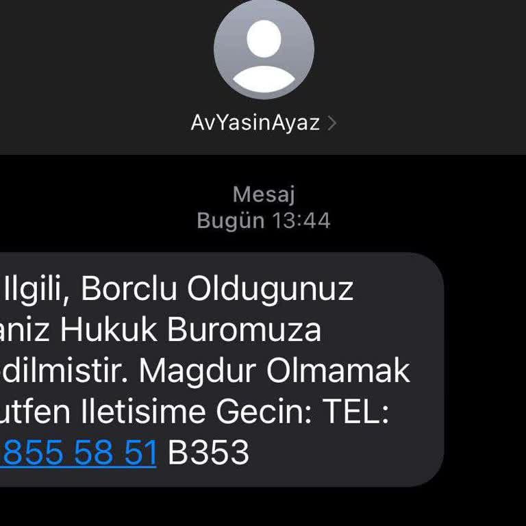 Metka Hukuk (SMS) Sahte Numaradan Davanız Var Mesajı