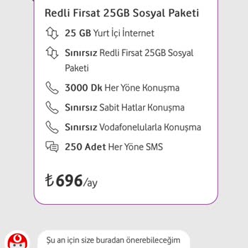 Vodafone Tarife Değişikliği Yapmıyor