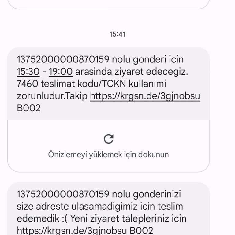 Kargomsende Teslim İçin Gelmeden Teslim Edilemedi Mesajı Atıyor