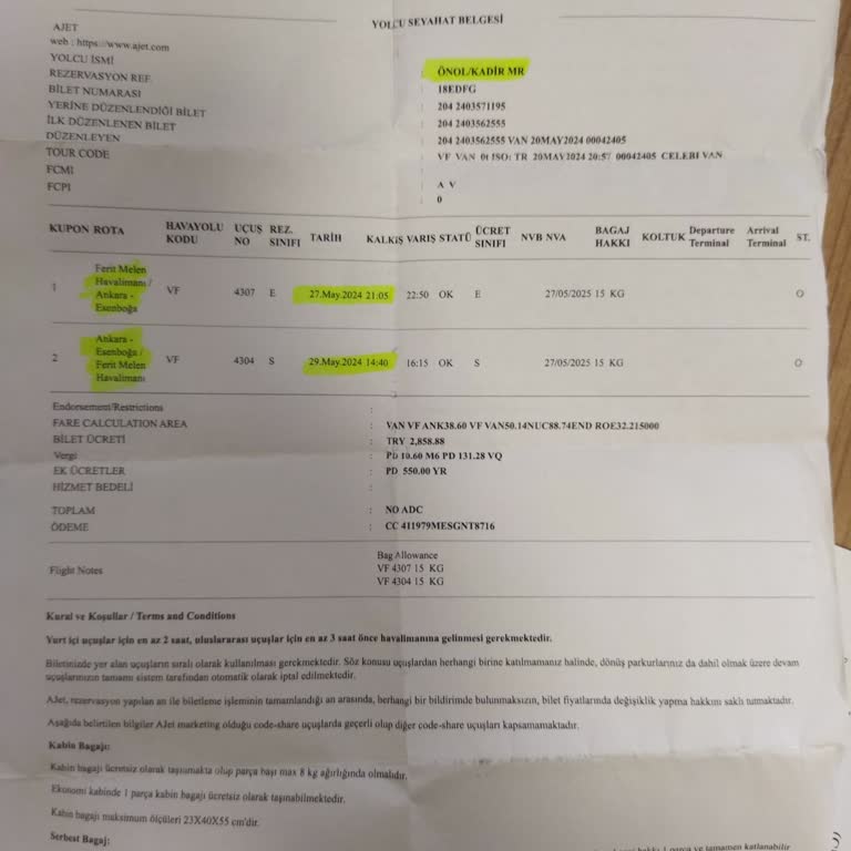 Ajet (Anadolu Jet) Faturamı Her Yolu Denememe Rağmen Alamıyorum
