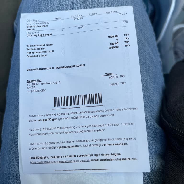 Mavi'nin Garanti Adı Altında Ücret Talep Etmesi