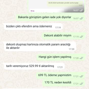 Laminta Para İadesi Yapılmıyor