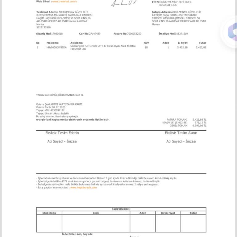Samsung 58TU 7000 Kronik Hata
