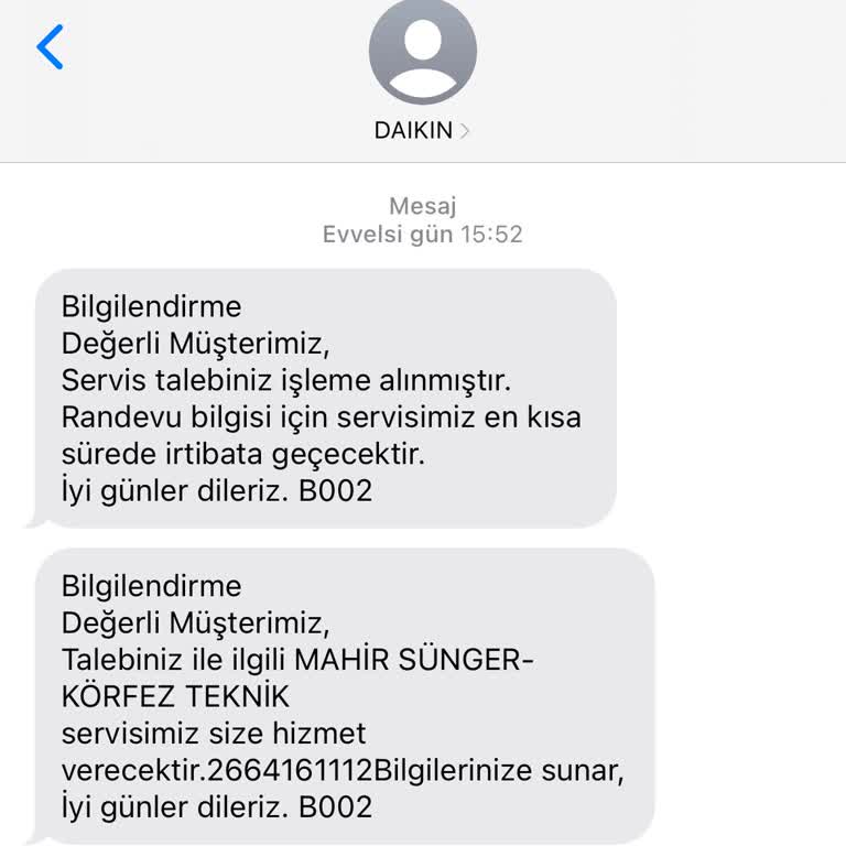 Daikin Körfez Teknik Servis Oyalayıp Duruyor