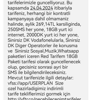 Vodafone Tarife İçin Fahiş Zam Yaptı.