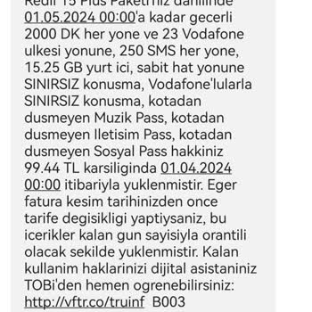 Vodafone Tarife İçin Fahiş Zam Yaptı.
