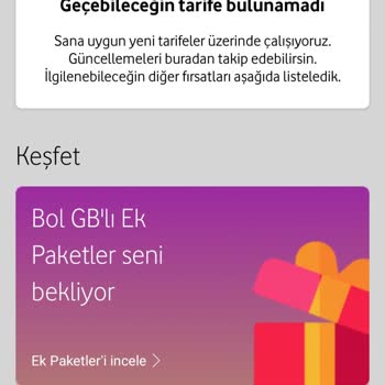 Vodafone Hiçbir Tarife Çıkmıyor