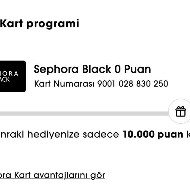 Sephora Black Kart Puanı Sıfırlanması