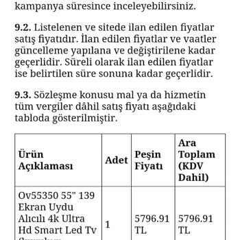 Onvo TV Servis Bakmıyor