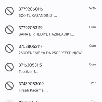 Vodafone 37 İle Başlayan Numaralardan Telefona Gelen Spam Mesajları