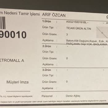 Ankara Metromall Atasay Ürünü Bozup Defolu Yaptı