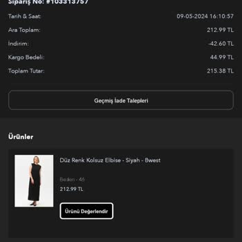 Modanisa Ürün İade Parası Yapılmadı