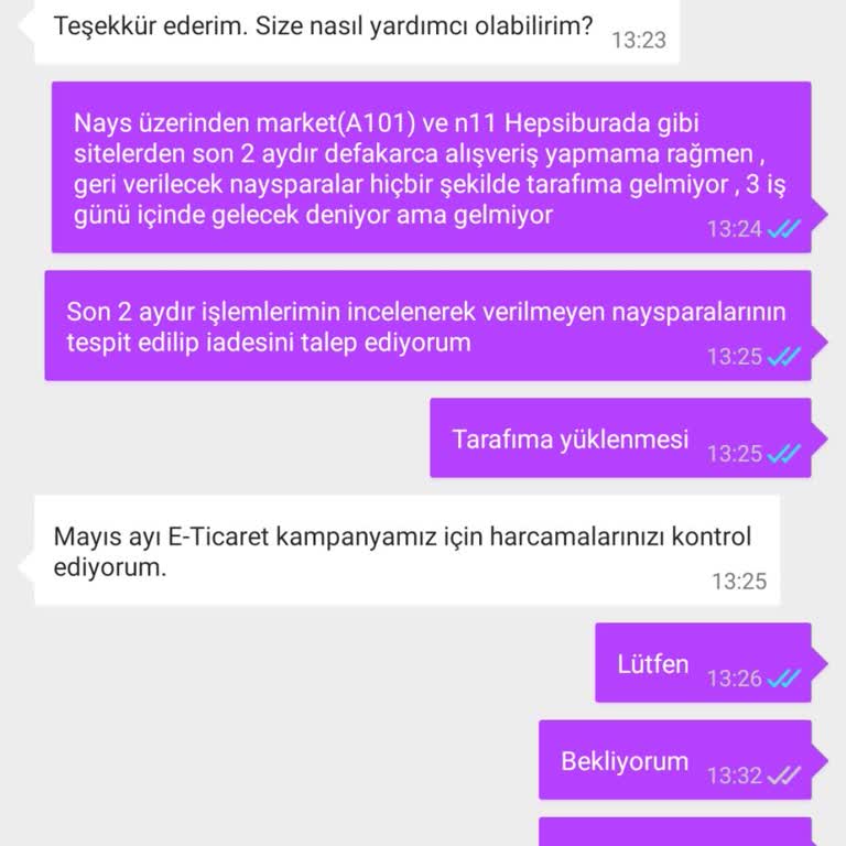 Nays Paraların Yüklenmemesi Durumu