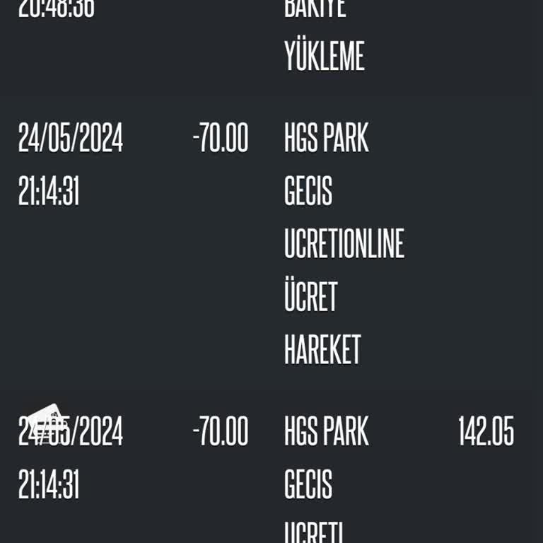 İş Bankası'ndan Alınan HGS Bilgim Dışında Çekim Yapılmış