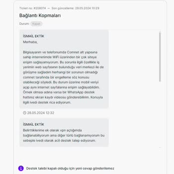 Comnet Pişmanlıktır! Taahhüt Ettikleri Hizmeti Karşılamıyorlar.