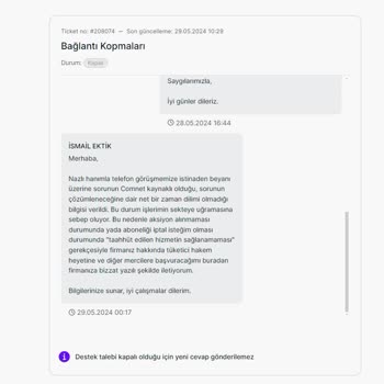 Comnet Pişmanlıktır! Taahhüt Ettikleri Hizmeti Karşılamıyorlar.