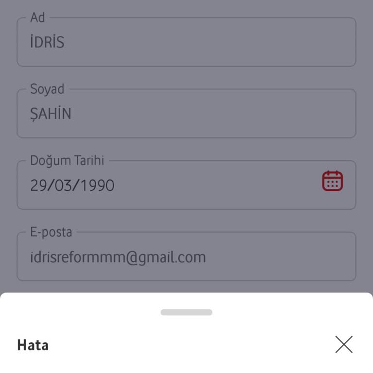 Vodafone Pay Uygulamaya Kayıt Olamama H. K