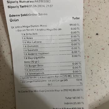 Migros Yemek Eksik Ürün Sorunu Giderilmemesi/Canlı Yardım Sorunu