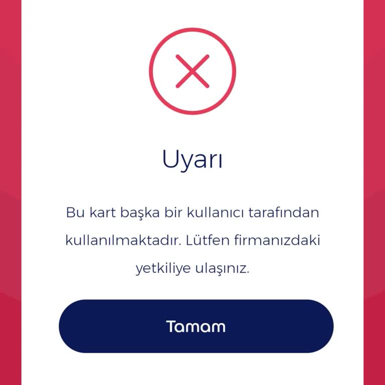 Edenred Bu Kart Başka Biri Tarafından Kullanılmaktadır Hatası