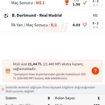 Misli Hata Real Madrid Dortmund X 2