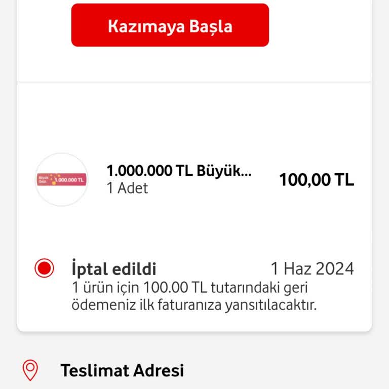 Vodafone Şansını Kazı Oyununda Haksız Bilet İptali