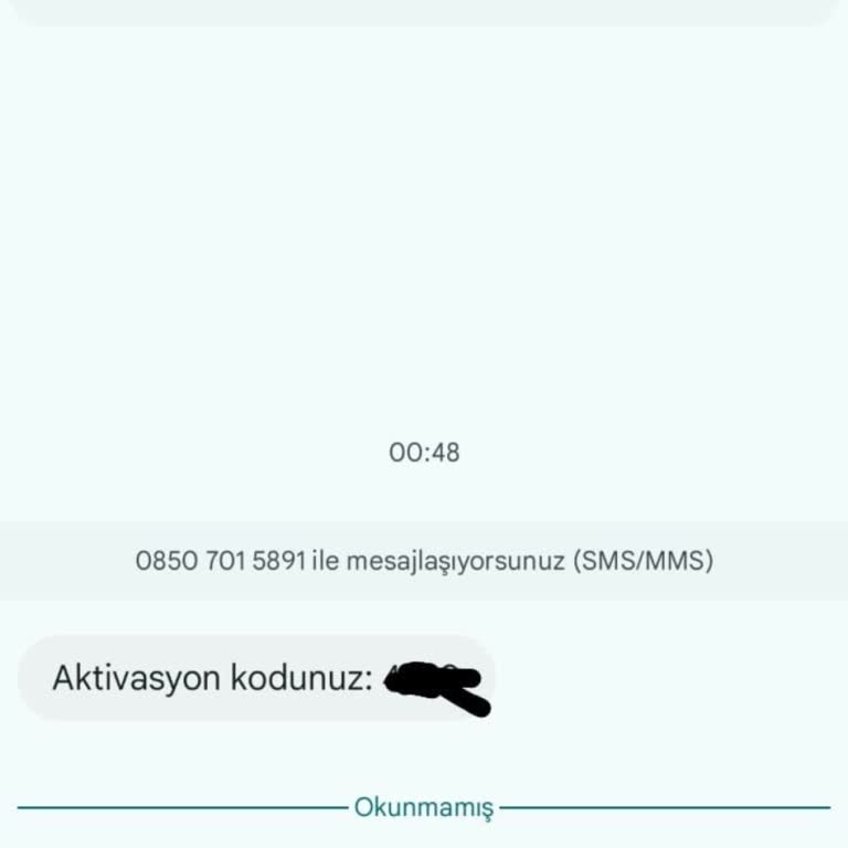 0850 701 58 91 08507015891 Numaralı Numaradan Aktivasyon Kodu İletiliyor Gece Gece