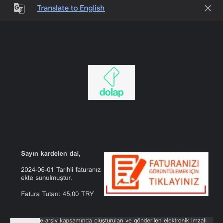 Dolap E-arşiv Fatura
