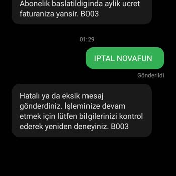 Vodafone Novafun World Abonelik Şikayet