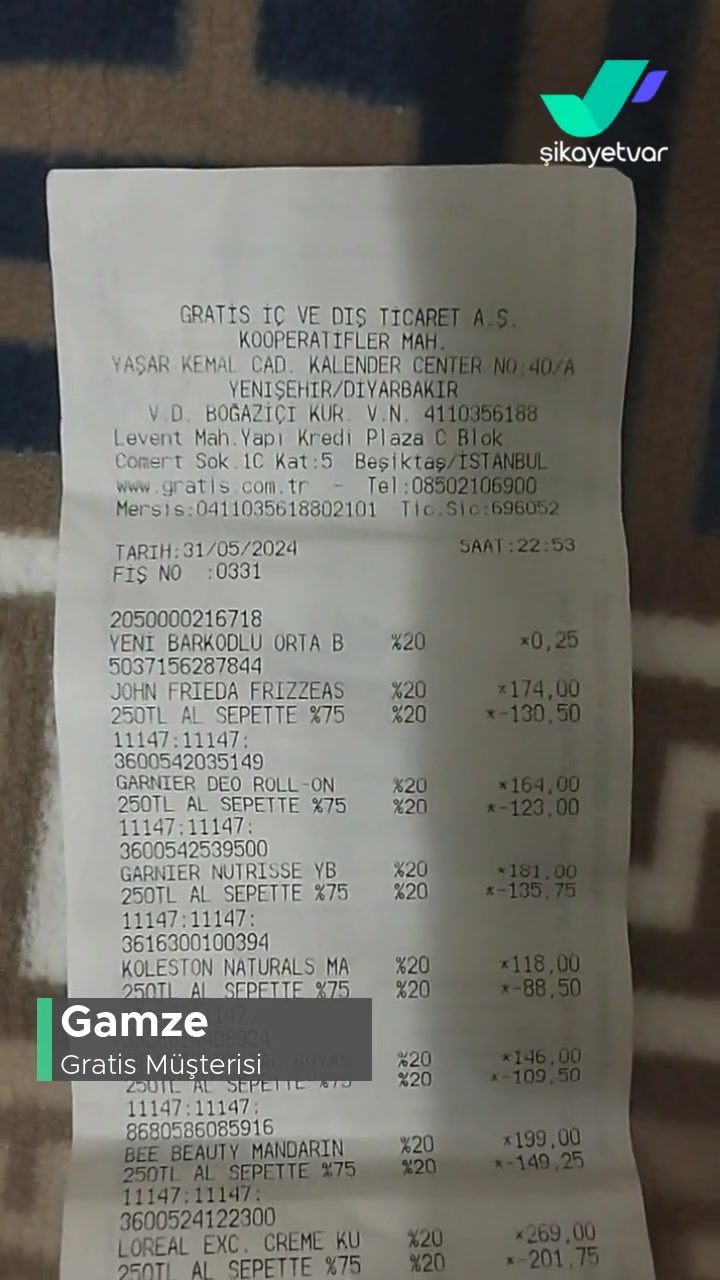 Gratis Aldığım Üründen Dolayı Şikayetçiyim videonun kapak resmi