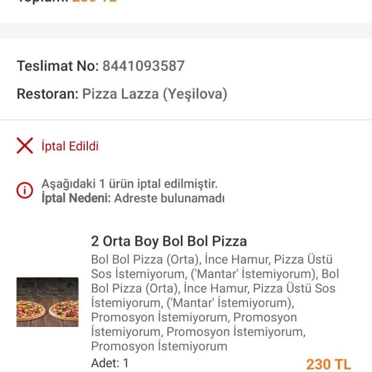 Trendyol Yemediğim Yemeğin Ücretini Ödetti