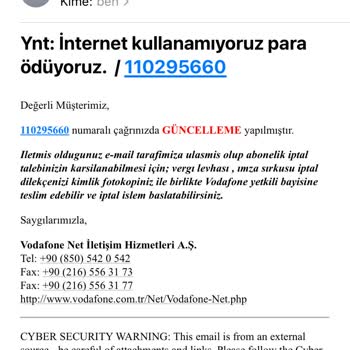 Vodafone Net Üyeliği Sonlandırmıyor Ve Muhatap Bulamıyoruz