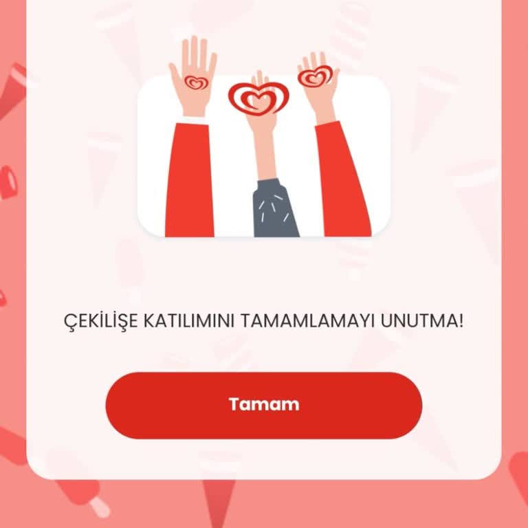 Algida Çekilişi Tamamlayın Kısmı Görünmüyor