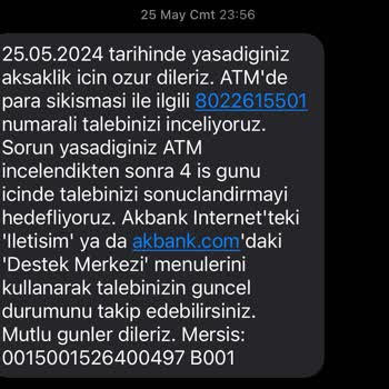 Akbank ATM Sorunu Ve Yanlış Para İadesi