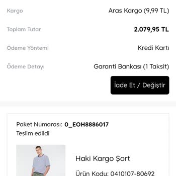 Mavi Ürünlerimi Teslim Etmedi