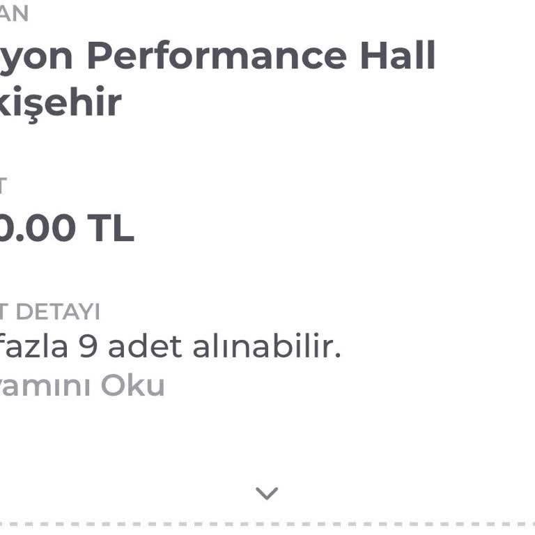 Milyon Performance Hall Biletimin İade Olmasını İstiyorum