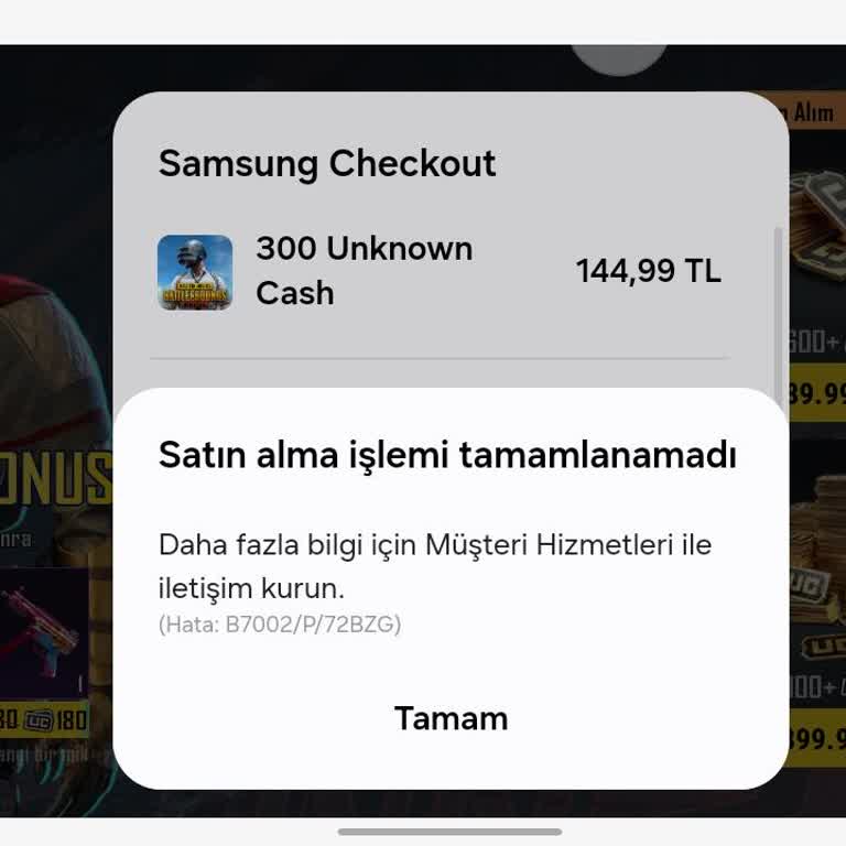 Samsung Telefon PUBG Mobile'de Galaxy Store İndirim Kuponu Kullanılamıyor