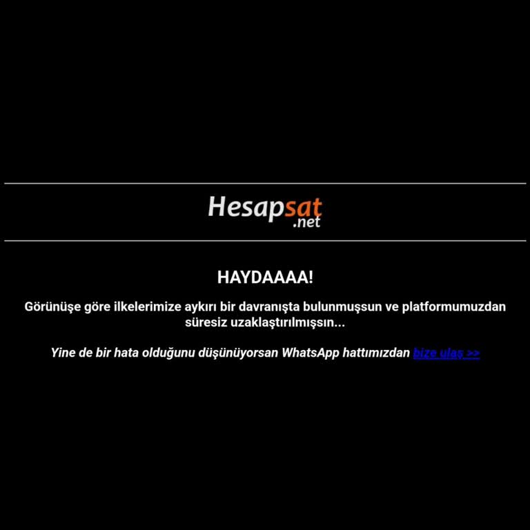 Hesapsat.net Siteden Haksız Yere Banlandım