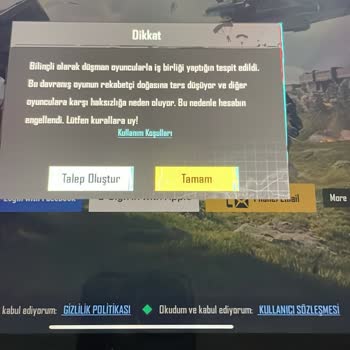 PUBG (Pubgmobile.com) Hesap Engellendi Süresi Yazmıyor